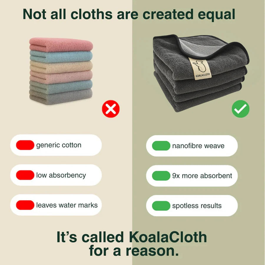 KoalaCloth XXL (60×40 cm) – Rengör utan ränder med enbart vatten